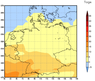 Gebietsmittel dieses Klimalaufs: +5 Tage