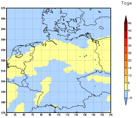 Gebietsmittel dieses Klimalaufs: 0 Tage