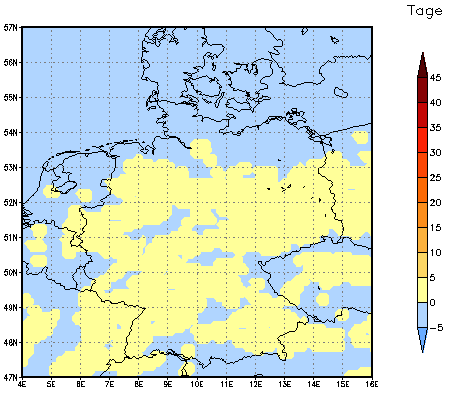 Gebietsmittel dieses Klimalaufs: 0 Tage