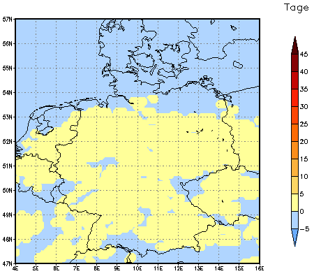 Gebietsmittel dieses Klimalaufs: 0 Tage