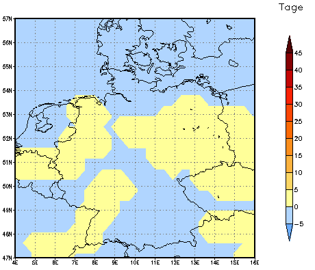 Gebietsmittel dieses Klimalaufs: 0 Tage