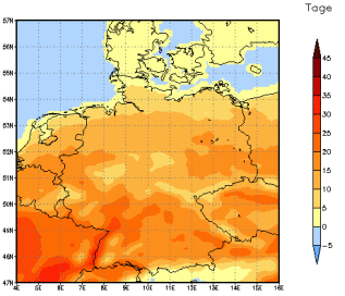 Gebietsmittel dieses Klimalaufs: +6 Tage