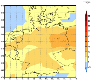 Gebietsmittel dieses Klimalaufs: +7 Tage