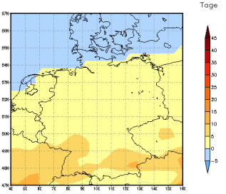 Gebietsmittel dieses Klimalaufs: +4 Tage