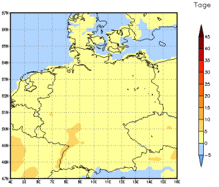 Gebietsmittel dieses Klimalaufs: +3 Tage