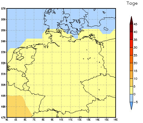 Gebietsmittel dieses Klimalaufs: +2 Tage