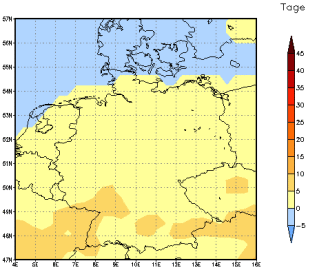 Gebietsmittel dieses Klimalaufs: +5 Tage