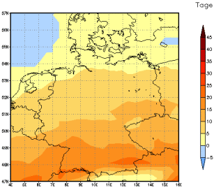 Gebietsmittel dieses Klimalaufs: +17 Tage