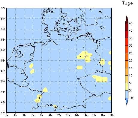 Gebietsmittel dieses Klimalaufs: 0 Tage