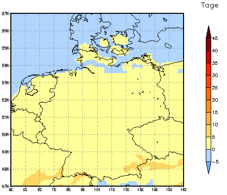 Gebietsmittel dieses Klimalaufs: 0 Tage