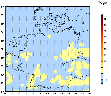 Gebietsmittel dieses Klimalaufs: 0 Tage