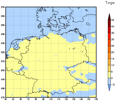 Gebietsmittel dieses Klimalaufs: 0 Tage