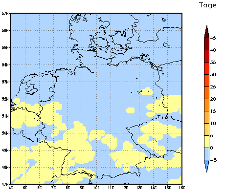 Gebietsmittel dieses Klimalaufs: 0 Tage