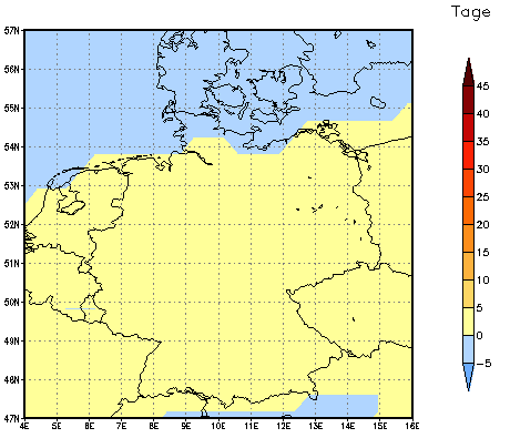 Gebietsmittel dieses Klimalaufs: 0 Tage