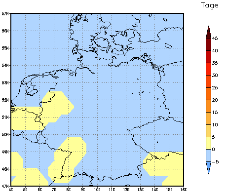 Gebietsmittel dieses Klimalaufs: 0 Tage