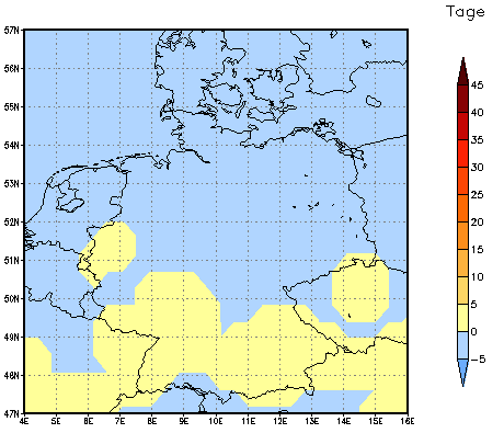 Gebietsmittel dieses Klimalaufs: 0 Tage