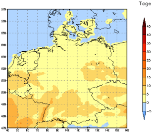 Gebietsmittel dieses Klimalaufs: +4 Tage