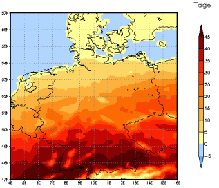 Gebietsmittel dieses Klimalaufs: +29 Tage