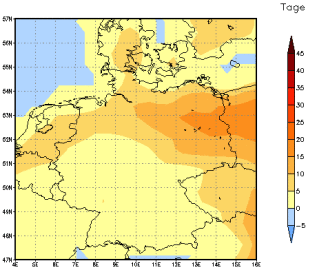 Gebietsmittel dieses Klimalaufs: +6 Tage