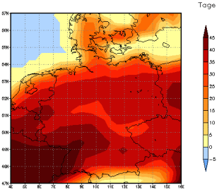 Gebietsmittel dieses Klimalaufs: +42 Tage