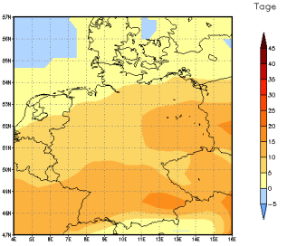 Gebietsmittel dieses Klimalaufs: +4 Tage