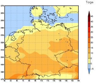 Gebietsmittel dieses Klimalaufs: +11 Tage