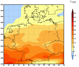 Gebietsmittel dieses Klimalaufs: +3 Tage