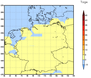 Gebietsmittel dieses Klimalaufs: 0 Tage