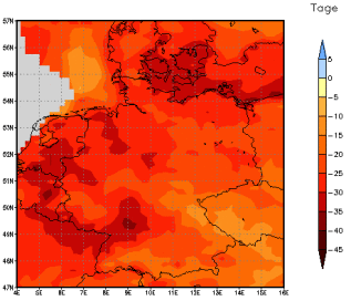 Gebietsmittel dieses Klimalaufs: -28 Tage