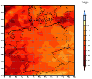 Gebietsmittel dieses Klimalaufs: -20 Tage