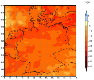 Gebietsmittel dieses Klimalaufs: -23 Tage