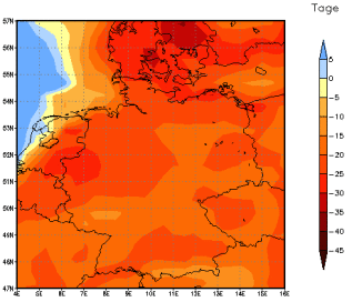 Gebietsmittel dieses Klimalaufs: -19 Tage