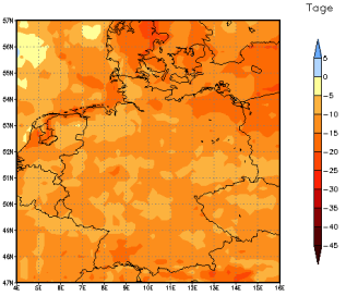 Gebietsmittel dieses Klimalaufs: -10 Tage