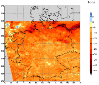 Gebietsmittel dieses Klimalaufs: -10 Tage