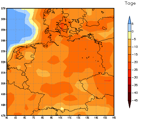 Gebietsmittel dieses Klimalaufs: -12 Tage