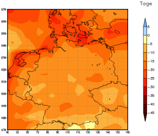 Gebietsmittel dieses Klimalaufs: -11 Tage