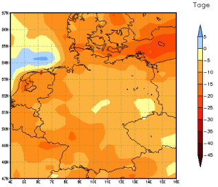 Gebietsmittel dieses Klimalaufs: -6 Tage