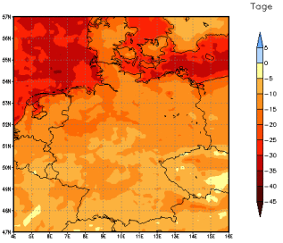 Gebietsmittel dieses Klimalaufs: -12 Tage