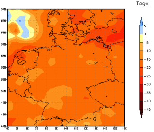 Gebietsmittel dieses Klimalaufs: -17 Tage