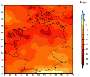 Gebietsmittel dieses Klimalaufs: -20 Tage