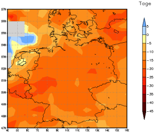 Gebietsmittel dieses Klimalaufs: -16 Tage