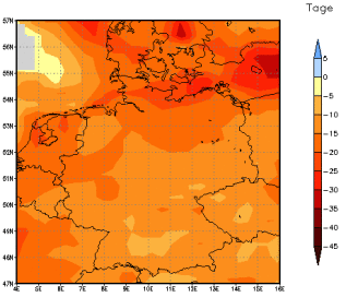 Gebietsmittel dieses Klimalaufs: -19 Tage