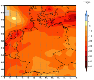 Gebietsmittel dieses Klimalaufs: -16 Tage