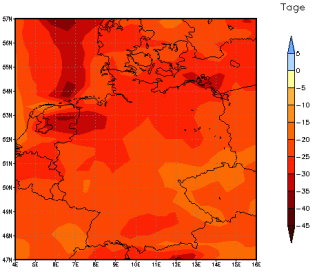 Gebietsmittel dieses Klimalaufs: -20 Tage