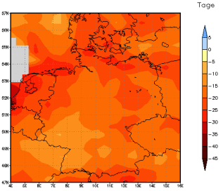 Gebietsmittel dieses Klimalaufs: -20 Tage