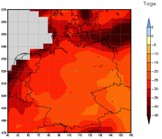 Gebietsmittel dieses Klimalaufs: -20 Tage