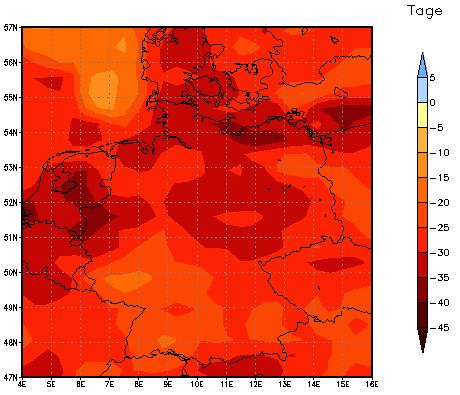 Gebietsmittel dieses Klimalaufs: -26 Tage