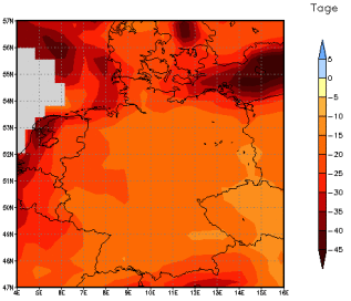 Gebietsmittel dieses Klimalaufs: -18 Tage