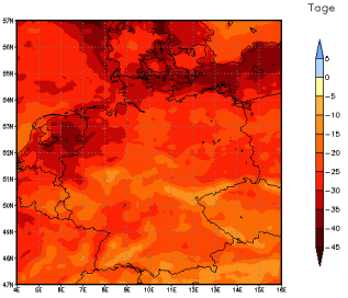 Gebietsmittel dieses Klimalaufs: -27 Tage