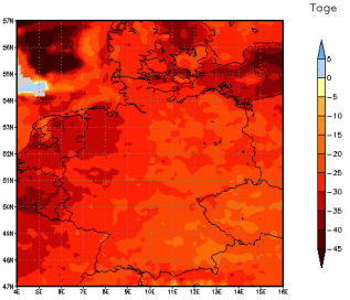 Gebietsmittel dieses Klimalaufs: -23 Tage